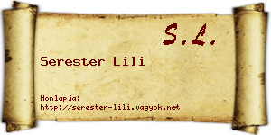 Serester Lili névjegykártya